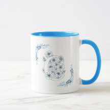 Ursprünglicher "C" Blue Monogram Calm Floral Coffe