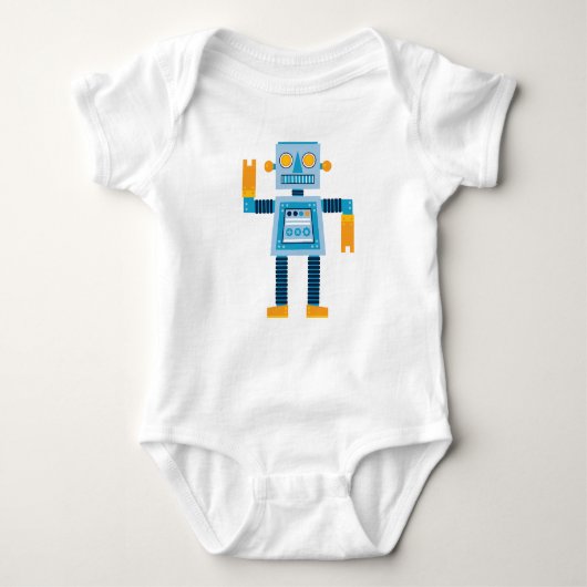 Ursprünglicher Cartoonblau Roboter Baby Strampler (Vorderseite)