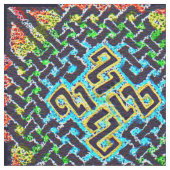 Ursprünglicher Celtic Painting~Hidden Berg auf Stoff (Nahaufnahme)