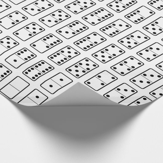 Ursprünglicher Entwurf Schwarzweiss-Dominosymbole Geschenkpapier (Ecke)