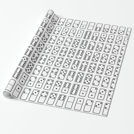 Ursprünglicher Entwurf Schwarzweiss-Dominosymbole Geschenkpapier (Ungerollt)
