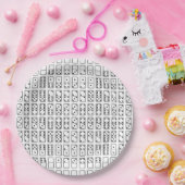 Ursprünglicher Entwurf Schwarzweiss-Dominosymbole Pappteller (Party)