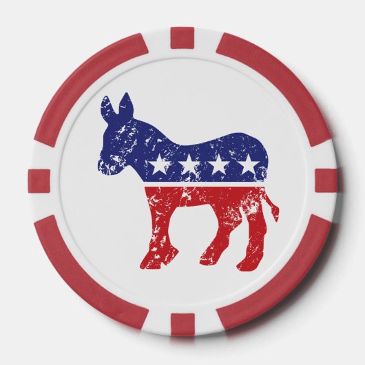 Ursprünglicher Esel Demokraten beunruhigt Pokerchips (Vorderseite)