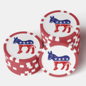 Ursprünglicher Esel Demokraten beunruhigt Pokerchips (Stapel)