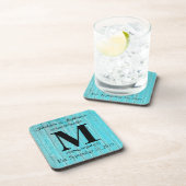 Ursprünglicher Familienname: Rustic Wood Monogram Getränkeuntersetzer (Rechte Seite)