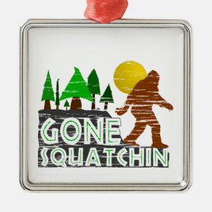 Ursprünglicher gegangener Squatchin Entwurf Silbernes Ornament