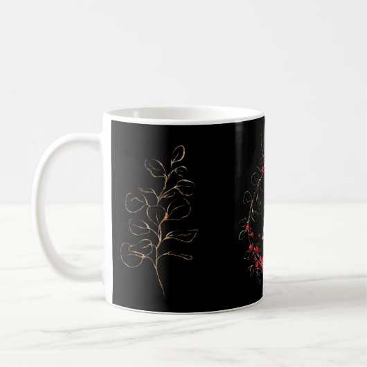 Ursprünglicher Glitzer Letter A Holly Eukalyptus H Kaffeetasse (Links)