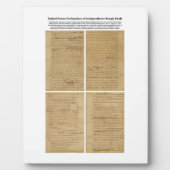 URSPRÜNGLICHER Gründungsplan für die Unabhängigkei Fotoplatte (Vorderseite)