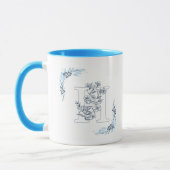 Ursprünglicher ‚H‘ Blue Monogram Calm Floral Coffe Tasse (Links)