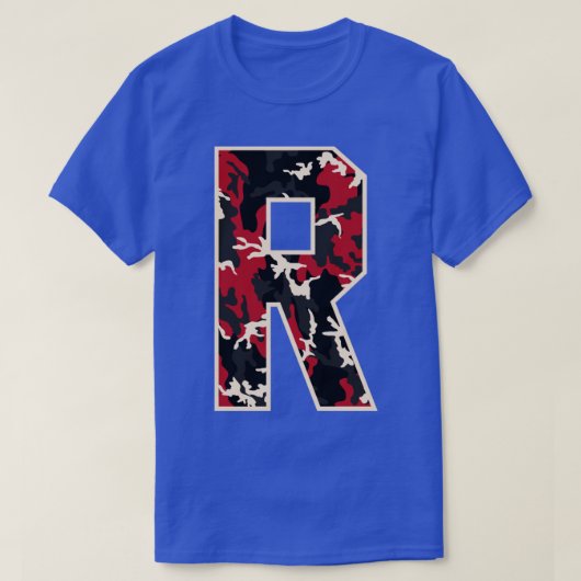Ursprünglicher Hauptstadt Letter R Camouflage Alph T-Shirt (Design vorne)