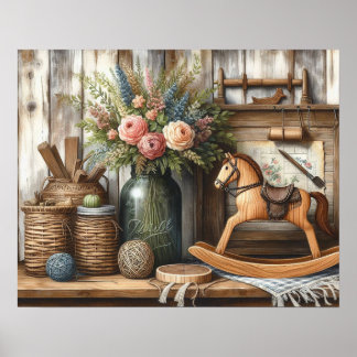 Ursprünglicher Holzlandsitz 2 Poster