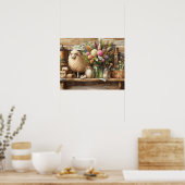 Ursprünglicher Holzlandsitz 3 Poster (Küche)