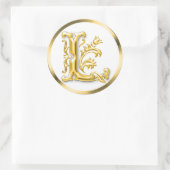 Ursprünglicher L-Round-Aufkleber in Gold Runder Aufkleber (Tasche)