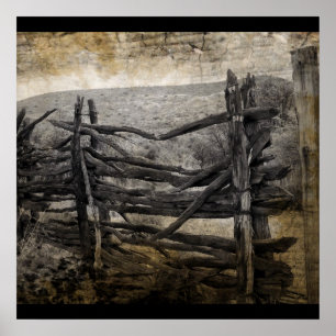 Ursprünglicher ländlicher Westland Rustikaler Baue Poster