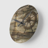 Ursprünglicher Leuchtturm für Nautical Helm Wheel Runde Wanduhr (Winkel)