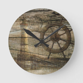 Ursprünglicher Leuchtturm für Nautical Helm Wheel Runde Wanduhr