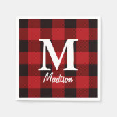 Ursprünglicher Lumberjack Roter Büffel kariert Serviette (Vorderseite)