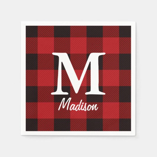 Ursprünglicher Lumberjack Roter Büffel kariert Serviette (Vorderseite)