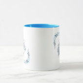 Ursprünglicher ‚N‘ Blue Monogram Calm Floral Coffe Tasse (Zentrum)