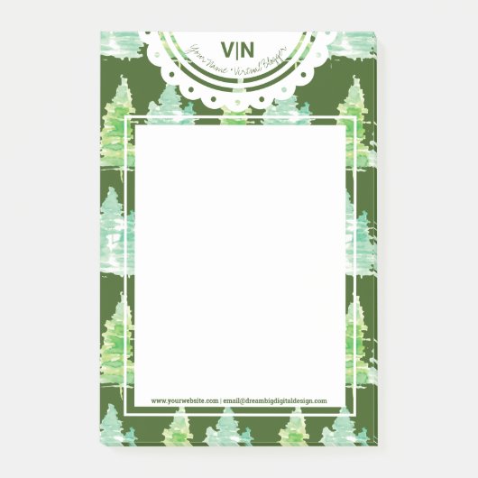 Ursprünglicher Name: Waterfarbene Bäume Post-it Klebezettel (Vorderseite)