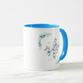 Ursprünglicher "P" Blue Monogram Calm Floral Coffe Tasse (VorderseiteRechts)