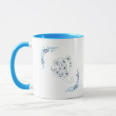 Ursprünglicher "Q" Blue Monogram Calm Floral Coffe Tasse (Links)