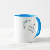 Ursprünglicher "Q" Blue Monogram Calm Floral Coffe Tasse (VorderseiteRechts)