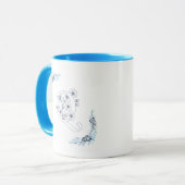 Ursprünglicher "Q" Blue Monogram Calm Floral Coffe Tasse (Vorderseite Links)