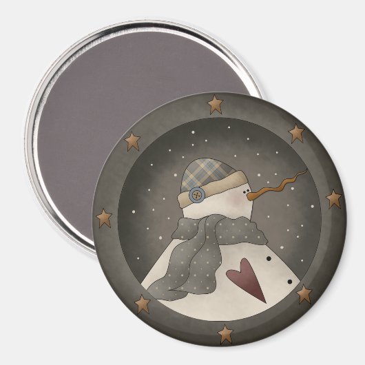 Ursprünglicher Schneemann Magnet (Vorderseite/Rückseite)