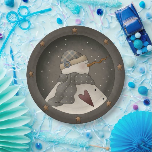 Ursprünglicher Schneemann Pappteller (Party)