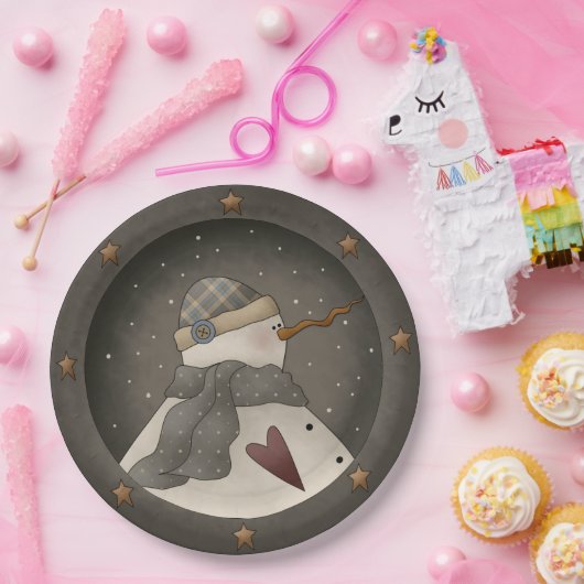 Ursprünglicher Schneemann Pappteller (Party)