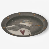 Ursprünglicher Schneemann Pappteller (Schrägansicht)