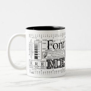 Ursprünglicher Schriftart ich Typografie Zweifarbige Tasse