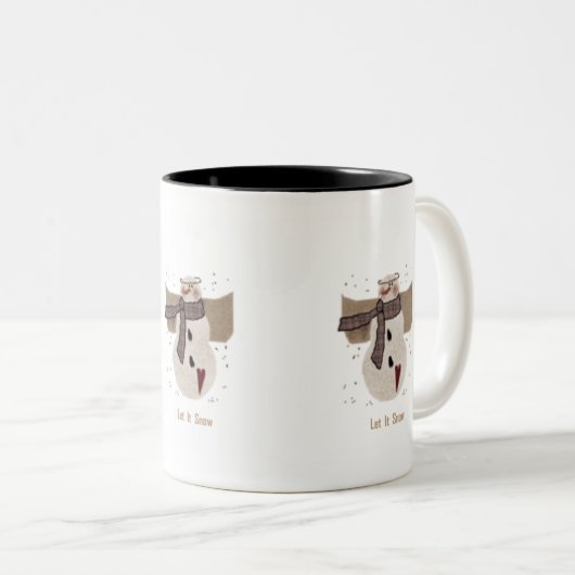 Ursprünglicher Snowman, ließ es schneien Zweifarbige Tasse (VorderseiteRechts)