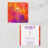 *~* ursprünglicher Stammes- orange lila Reiki Quadratische Visitenkarte (Vorne/Hinten)