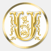 Ursprünglicher U Round-Aufkleber in Gold