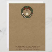 Ursprünglicher Weihnachtsschaden Mit Monogramm Briefbogen (Vorne/Hinten)