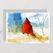 Ursprünglicher Westernlandweihnachtsrot-Kardinal Einladung (Vorne/Hinten)
