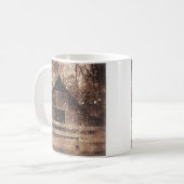 Ursprünglicher Winterschnee Land Alter Stall Kaffeetasse (Vorderseite Links)