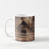 Ursprünglicher Winterschnee Land Alter Stall Kaffeetasse (Links)