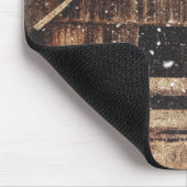 Ursprünglicher Winterschnee Land Alter Stall Mousepad (Ecke)