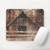Ursprünglicher Winterschnee Land Alter Stall Mousepad (Mit Mouse)