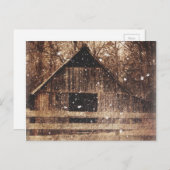 Ursprünglicher Winterschnee Land Alter Stall Postkarte (Vorne/Hinten)