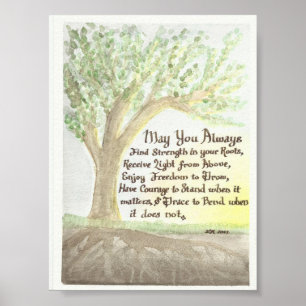 Ursprüngliches Aquarell und Segen Poster