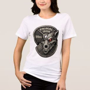 Ursprüngliches Eisenwolf-Gym-Gewichtsscheiben-Graf Tri-Blend Shirt