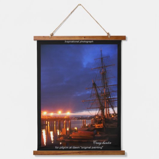 Ursprüngliches Foto für Pilgrim bei Morgenmalerei Wandteppich Mit Holzrahmen (Vorderseite)