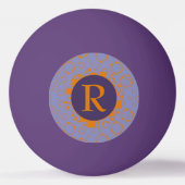 Ursprüngliches gürtelorangefarbenes lila Kreismust Tischtennisball (Rückseite)