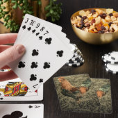 Ursprüngliches Hähnchen rustikaler Hahn Spielkarten (In Situ)