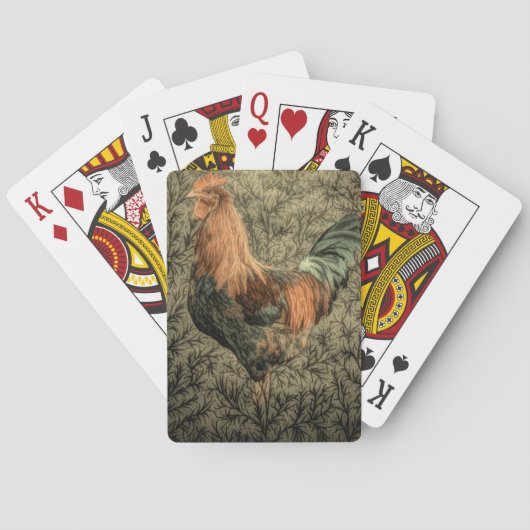 Ursprüngliches Hähnchen rustikaler Hahn Spielkarten (Rückseite)