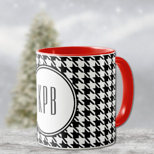 Ursprüngliches Houndstooth-Muster-Kombination-Trin Tasse